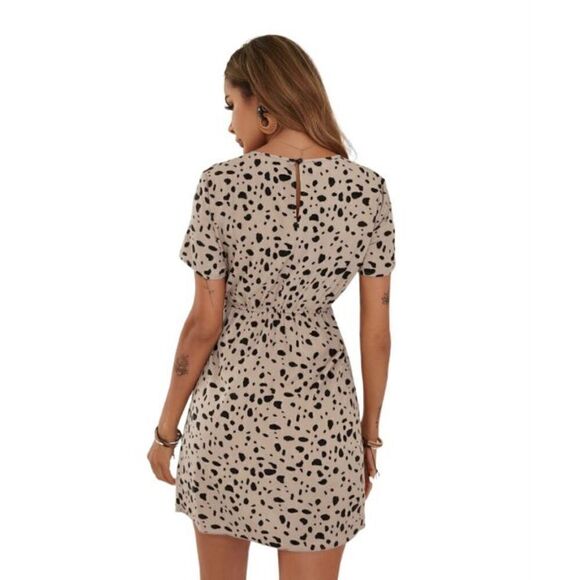 Shein Printed Tie Front Mini Dress - Picture 2 of 9